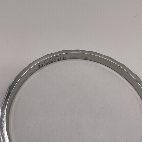 BCBGeneration Silver Tone Bangle Cuff Statement Bracelet - Picture 2 of 4